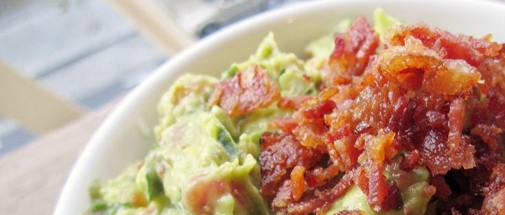 Guacamole with Bacon, Grilled Scallions, and Roasted Tomatillos fluff photo
