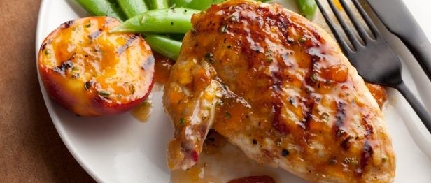 Grilled Chicken with Spicy Peach Glaze fluff photo