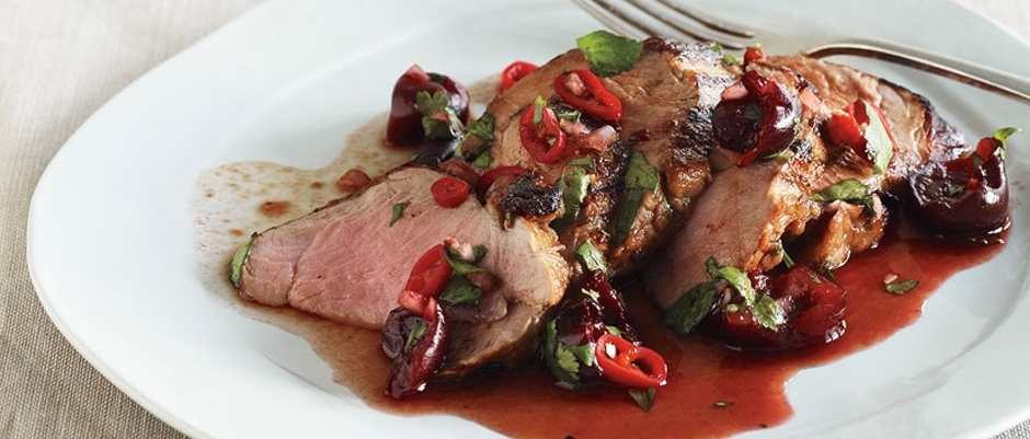 Grilled Pork Tenderloin with Cherry Salsa fluff photo