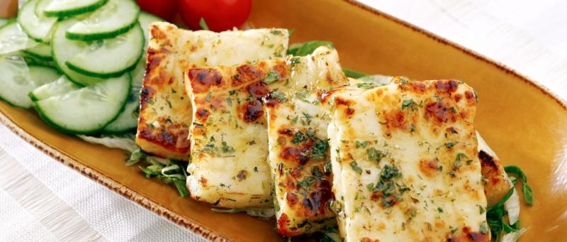 Grilled Haloumi with Arugula Salad fluff photo